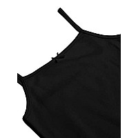 Jockey Sg04 Girls Super Combed Cotton Rib Fabric Camisole With Regular Straps Black