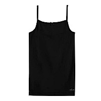 Jockey Sg04 Girls Super Combed Cotton Rib Fabric Camisole With Regular Straps Black