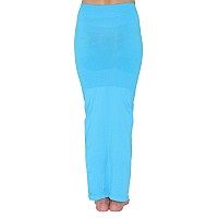 Clovia Womens Petticoat Style Saree Shapewear with Side Slit (SW0023P47_Blue_M)