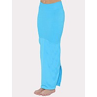 Clovia Womens Petticoat Style Saree Shapewear with Side Slit (SW0023P47_Blue_XL)