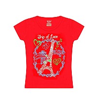 Kiddeo Girls Cotton Tshirts Multicolour 56 Years Pack Of 5