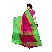 DHRUVI TRENDZ Womens Art Silk Saree With Blouse Piece (Dt-S1119_Green_One Size_Pink & Green)