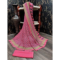 Vimla Womens Pink New Malgudi Art Silk Uniform Saree with Blouse (6739)