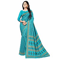 Miraan Printed Art Silk Saree for women with blouse (VI740,Blue)