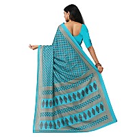 Miraan Printed Art Silk Saree for women with blouse (VI740,Blue)