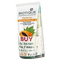 Biotique Papaya Deep Cleanse Face Wash | Gentle Exfoliation | Visibly Glowing Skin | 100% Botanical Extracts| Suitable for All Skin Types | 2x100ml