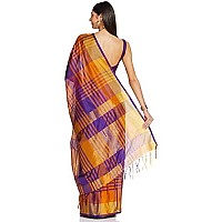 DHRUVI TRENDZ Women Cotton Silk Saree(S1106_Purple_Free Size)