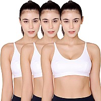 Bodycare Womens Cotton Spandex Padded Nonwired Sports Bra Pack Of 6 E1608Www30Bwhite30