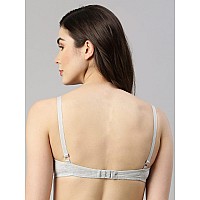 Enamor A039 Perfect Coverage Supima Cotton Tshirt Bra Padded Wirefree Medium Coverage Greymelange