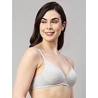 Enamor A039 Perfect Coverage Supima Cotton Tshirt Bra Padded Wirefree Medium Coverage Greymelange