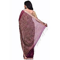 BENGAL HANDLOOM Womens Cotton Silk Saree With Blouse Piece(Color-Purple)