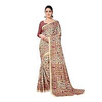 Vimla Womens Multicolor Malgudi Art Silk Uniform Saree with Blouse (2109)