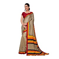 Vimla Womens Beige Malgudi Art Silk Uniform Saree with Blouse (2120)