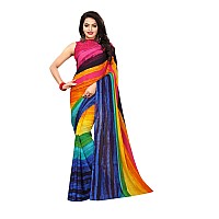 KANCHNAR Womens Georgette Printed Saree With Blouse 789S54Multi