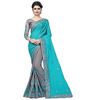 MANSVI FASHION Womens Banarasi & Bhagalpuri Georgette Saree With Blouse Piece (2201-Rama Grey_Rama & Grey)