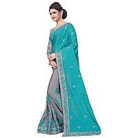 MANSVI FASHION Womens Banarasi & Bhagalpuri Georgette Saree With Blouse Piece (2201-Rama Grey_Rama & Grey)