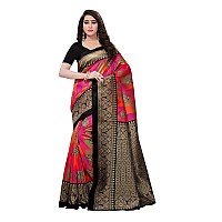 KANCHNAR Womens Poly Silk Printed Saree With Blouse (800S39_Multi)