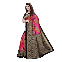 KANCHNAR Womens Poly Silk Printed Saree With Blouse (800S39_Multi)