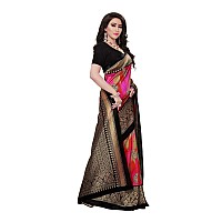 KANCHNAR Womens Poly Silk Printed Saree With Blouse (800S39_Multi)