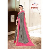 Vimla Womens Multi Crape Silk Uniform Saree with Blouse (Free Size_1113_Multicolor)