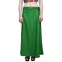 Ridhi and Sidhi Womens Cotton Best Plain Solid Indian Stitched Saree Petticoats (Green, 40)