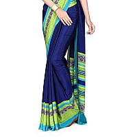 Uniform Sarees Corp Women Silk Crepe Saree With Blouse Piece (D.No-4742019_Blue)