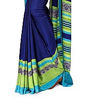 Uniform Sarees Corp Women Silk Crepe Saree With Blouse Piece (D.No-4742019_Blue)