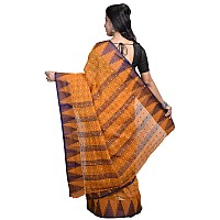 Raj Sarees House Womens Pure Cotton Tant Saree without Blouse with Silk Edge Border - (305-3, Mustard Yellow and Golden)