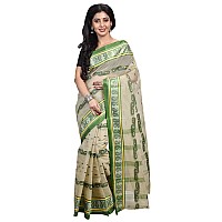 Raj Sarees Womens Woven Cotton Saree (331-04_Beige)