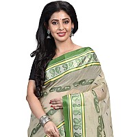 Raj Sarees Womens Woven Cotton Saree (331-04_Beige)