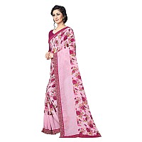 RAJESHWAR FASHION WITH RF Womens Georgette Printed Fancy Sarees For Festival With Jacquard Lace Border Unstitched Blouse Piece