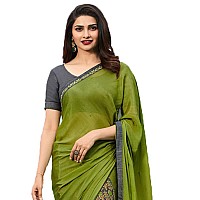 RAJESHWAR FASHION WITH RF Womens Floral Printed Half &Half Georgette Saree For Women With Lace & Blouse(A29 GREEN_Free Size)