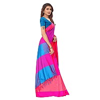 OM SAI LATEST CREATION Womens Bhagalpuri Silk Saree with Blouse PieceFree Size Pink