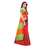 OM SAI LATEST CREATION Womens Bhagalpuri Silk Saree with Blouse PieceFree Size Orange