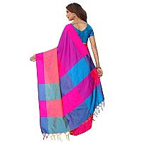 DHRUVI TRENDZ Womens Banarasi Cotton & Silk Saree (Dt-S1224_Pink_One Size_Pink)