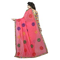 Online Bazaar Womens Chanderi Cotton Silk Saree With Blouse Piece (2246_Pink)