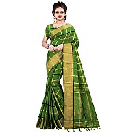 Dhruvi Trendz Soft Cotton & Silk Saree For Women Banarasi Saree Under 399 2021 Beautiful For Women saree (Green_Free Size)