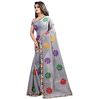 Online Bazaar Womens Chanderi Cotton Saree With Blouse Piece (2246-PARI_Grey)