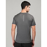 Chkokko Mens Gym Regular Fit Half Sleeves Tshirt Darkgrey Size S