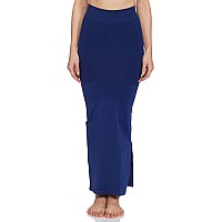 Clovia Womens Petticoat Style Saree Shapewear with Side Slit (SW0023P08_Blue_L)