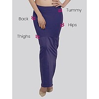 Clovia Womens Petticoat Style Saree Shapewear with Side Slit (SW0023P08_Blue_M)