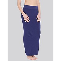 Clovia Womens Petticoat Style Saree Shapewear with Side Slit (SW0023P08_Blue_M)