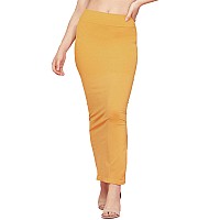 Clovia Womens Petticoat Style Saree Shapewear with Side Slit (SW0023P07_Yellow_L)