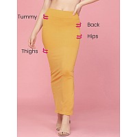 Clovia Womens Petticoat Style Saree Shapewear with Side Slit (SW0023P07_Yellow_L)