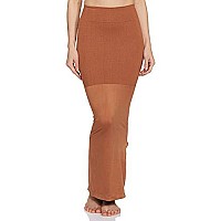 Clovia Womens Petticoat Style Saree Shapewear with Side Slit (SW0023A24_Brown_L)