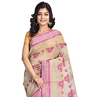 Raj Sarees Womens Tant Cotton Saree (RSH419_Off-White)