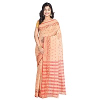 Raj Sarees Womens Cotton Tant Saree with Blouse Piece (BiscuitOff-White)