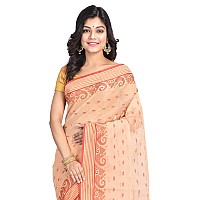 Raj Sarees Womens Cotton Tant Saree with Blouse Piece (BiscuitOff-White)