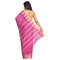 RAJ SAREE HOUSE Womens Tant Cotton Saree without Blouse Piece Magenta Golden