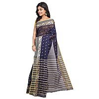 Raj Sarees Womens Tant Cotton Saree With Blouse Piece (Raj Saree House_Navy Blue)